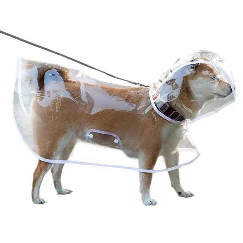 Windproof Pet Clothing Large Dog Costume Raincoat Transparent Qme