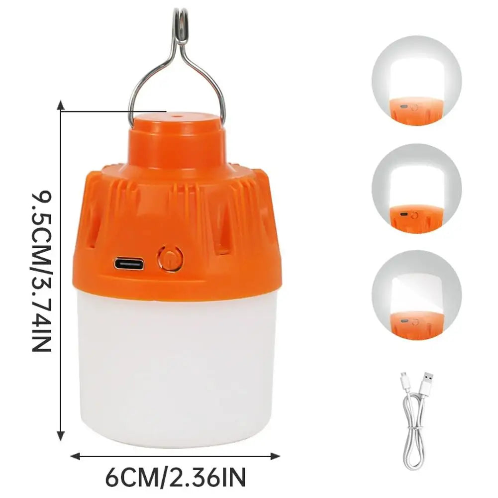 Outdoor USB Rechargeable LED Lamp Bulbs High Brightness Emergency Light Hook Up Camping Fishing Portable Lantern Night Lights Qme