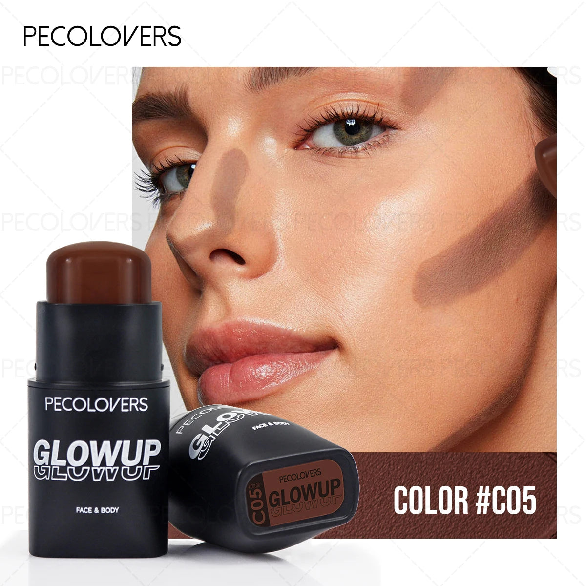 Face Contour Stick 3D Natural Shadow Look All Skins Highlight Qme C05