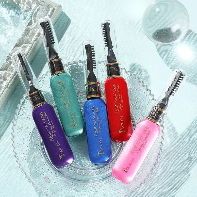 Disposable Hair Colour Dye Temporary Hair Dye Mascara Dual Purpose Washable Hair Coloring Cream DIY Dying Hairstyle Supplies Qme