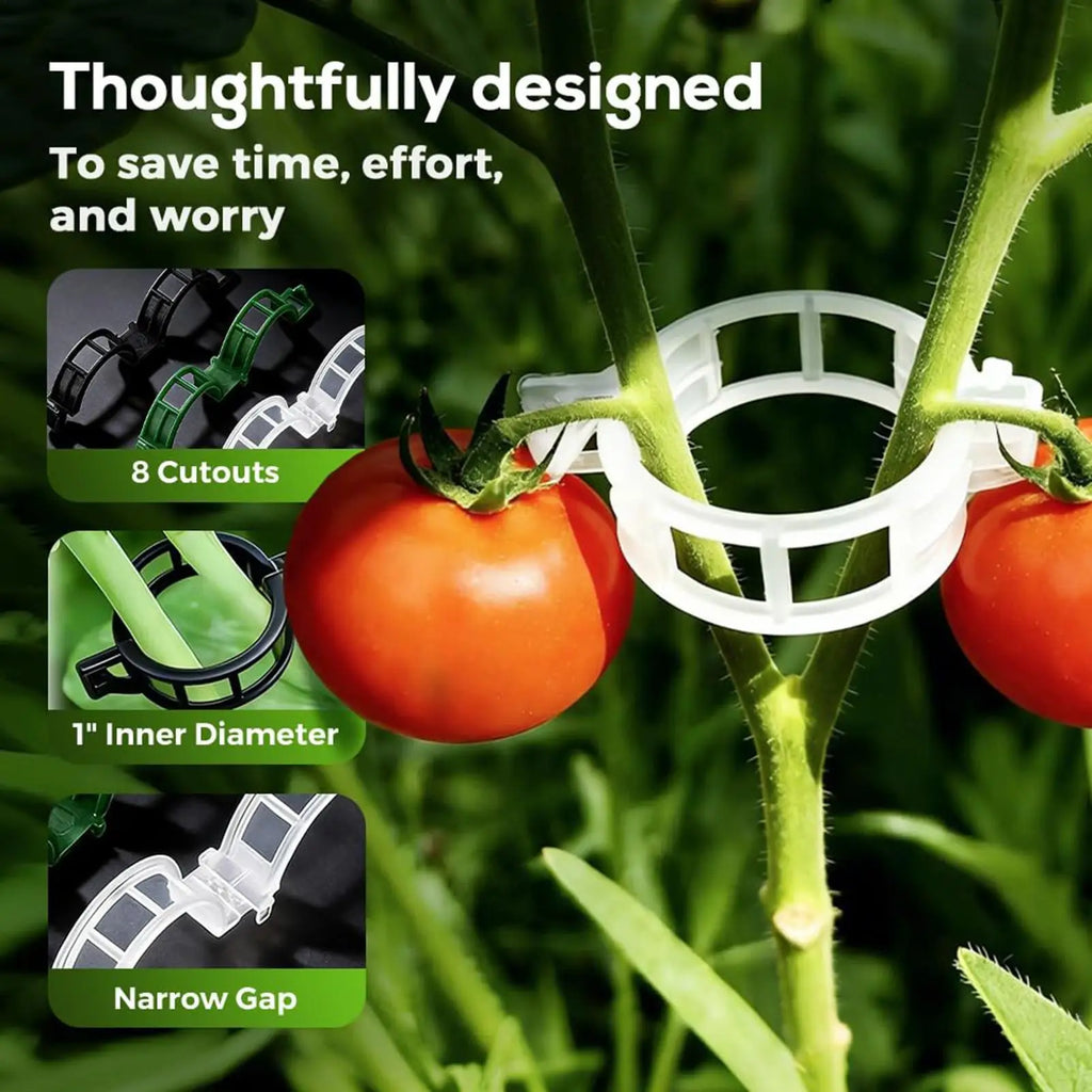 Tomato Plant Clips 100 Pieces Clamps Holder Support Secured Plant Clips for Vines for Garden Outdoor Indoor Gardening Balcony Qme