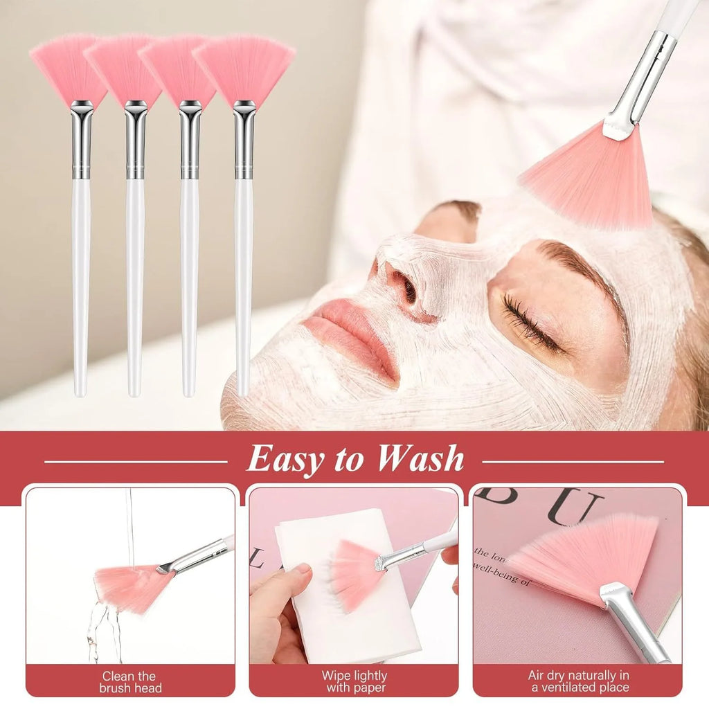 DIY Soft Fan Brush Face Mask Brushes Silicone Applicator Glycolic Qme