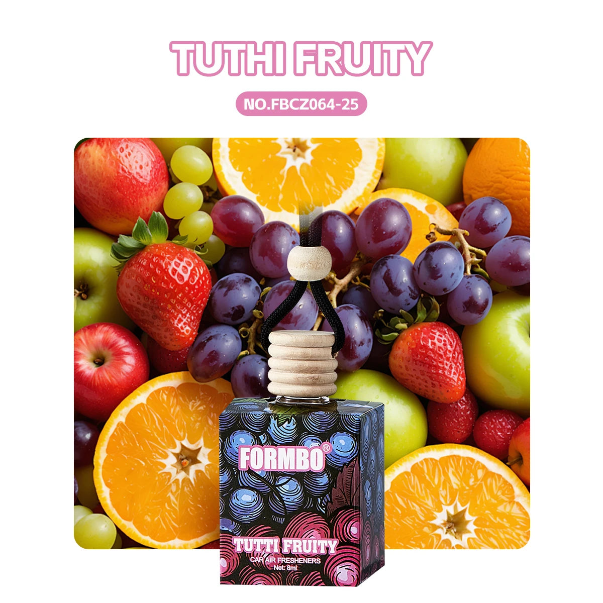 Sweet Fruit Car Perfume Lasting Light Fragrance Odor Removing Fresh Qme 064 TUTHI FRUITY