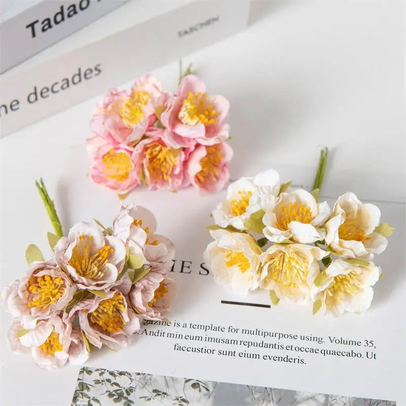 Artificial Flowers Home Room Decora Silk Plum Festival Decor Flowers Wreaths Wedding Holiday Supplies Gift Qme