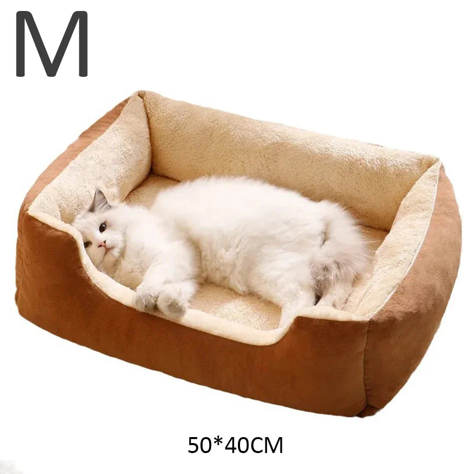 Bed for Cats Pet Products Cushions Kitten Goods Accessories Dog All Houses Supplies Things Accessory Habitats Basket House Beds Qme Light Brown-M