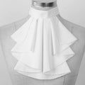 Jabot Drool Scarf Collar Flower Circle Costume Performance Prop Qme WHITE