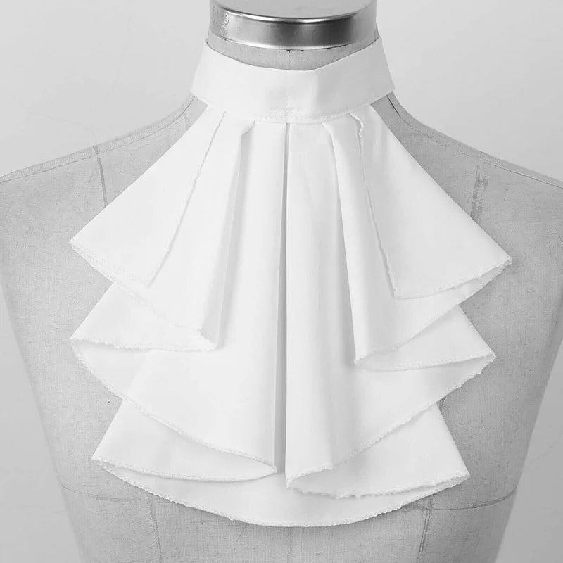 Jabot Drool Scarf Collar Flower Circle Costume Performance Prop Qme WHITE
