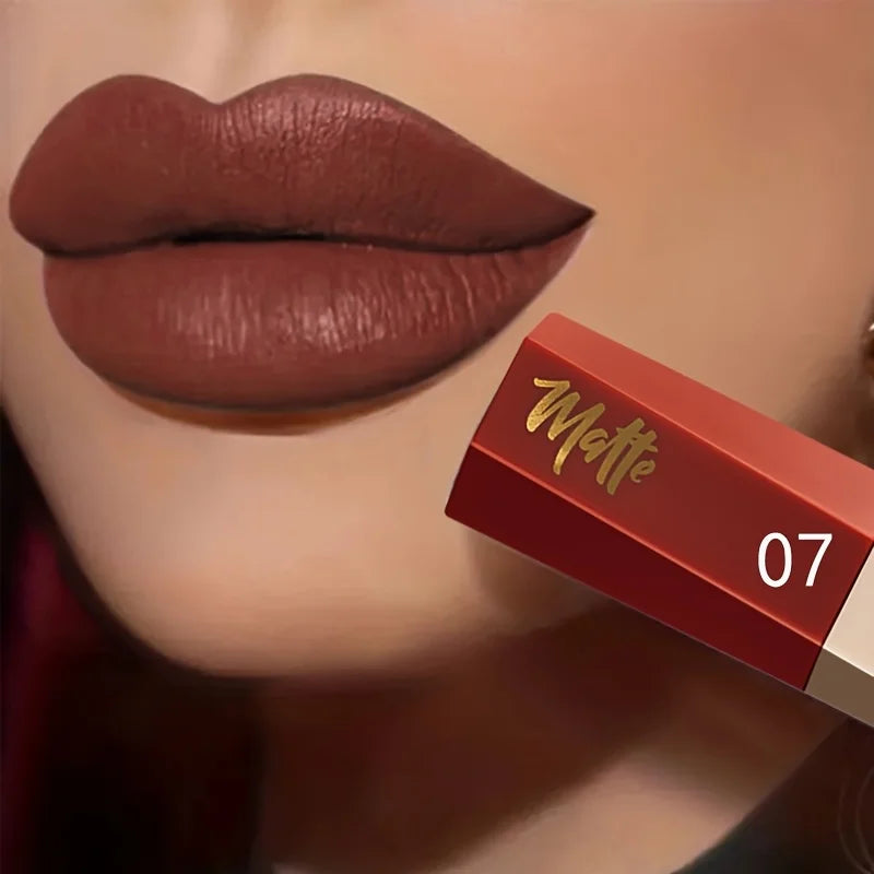 Waterproof Matte Velvet Lip Tint Long-lasting Nude Glaze Sexy Smooth Qme 07