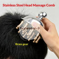 Stainless Steel Brass Meridian Scalp Massage Comb No Pull Detangler Qme Default Title