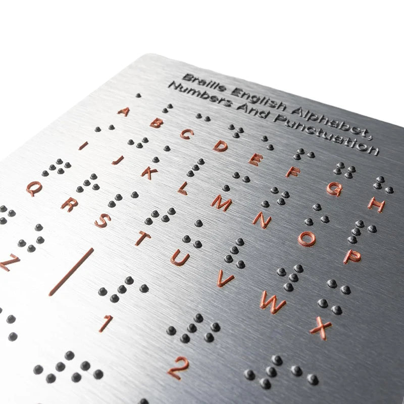 Braille Alphabet Numbers Learning Tool Durable Metal Tactile Bump Qme