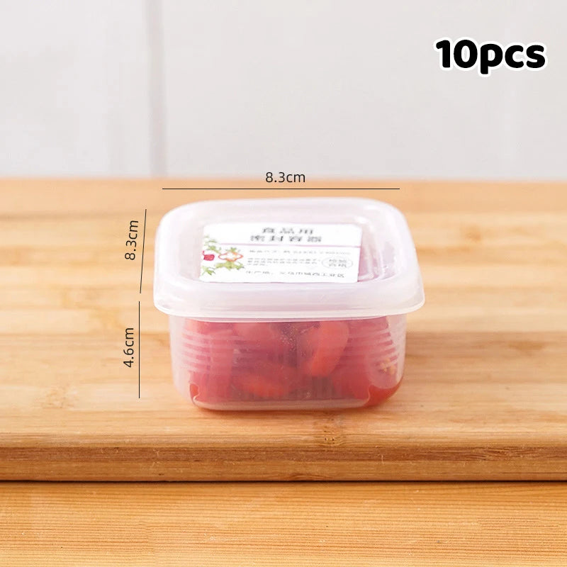 10pcs Refrigerator Meat Freezer Box Compartmentalized Freezer Box Airtight Box Food Storage Box Qme Square