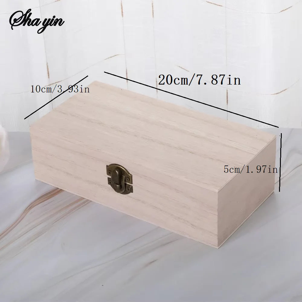 Wooden Gift Box Rectangular Wooden Box - Colored Storage Box Wooden Gift Packaging Box Organizer Box Qme