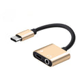 5pcs Mobile Phone Type-c To 3.5mm Two-in-one Adapter for Listening To Songs and Charging Mobile Phone Adapter Audio Adapter Qme Gold