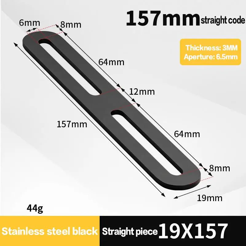 Stainless Steel Straight Angle Bracket Black Silver Thickened 180 Qme A3
