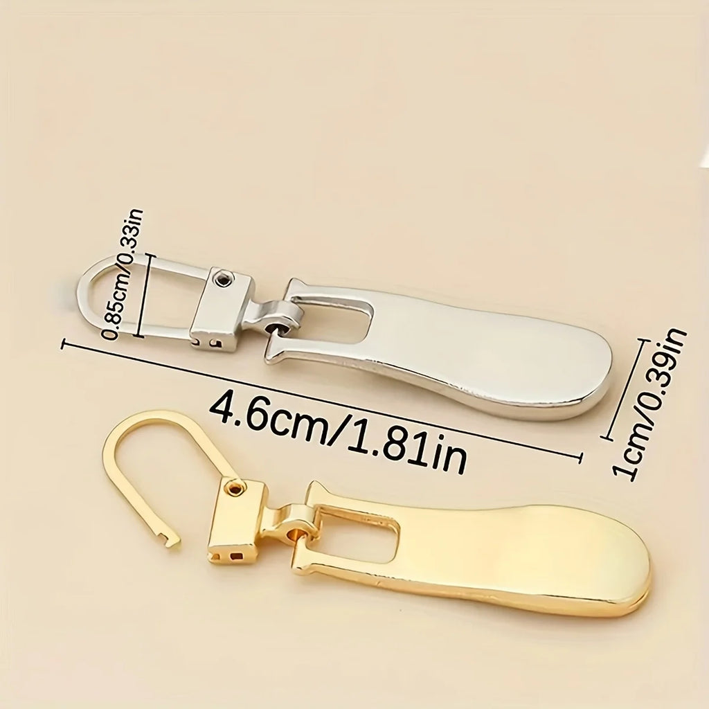 15pcs Wave Zipper Replacement Repair Head Handle Suitable for Luggage, Clothing, Jackets, Backpacks, Boots, Silvery/Golden Qme