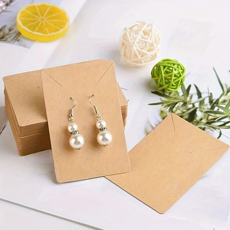 50 natural square earrings, necklace, cardboard, blank jewelry set, DIY cardboard Qme