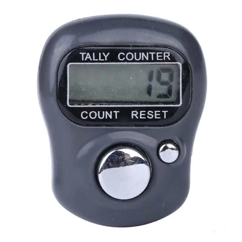 Mini Finger Counter Islamic Bead 5 Digital LED Electronic Handheld Tally Counter Clicker Counter Ring Qme GRAY