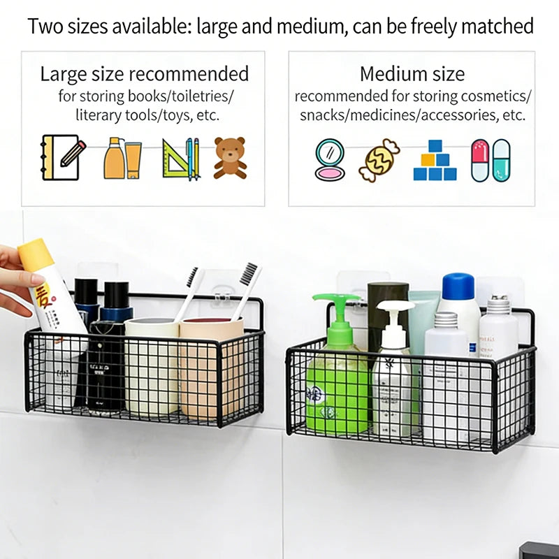 Required Wall-mounted Storage Rack Kitchen Bathroom No Drilling Qme