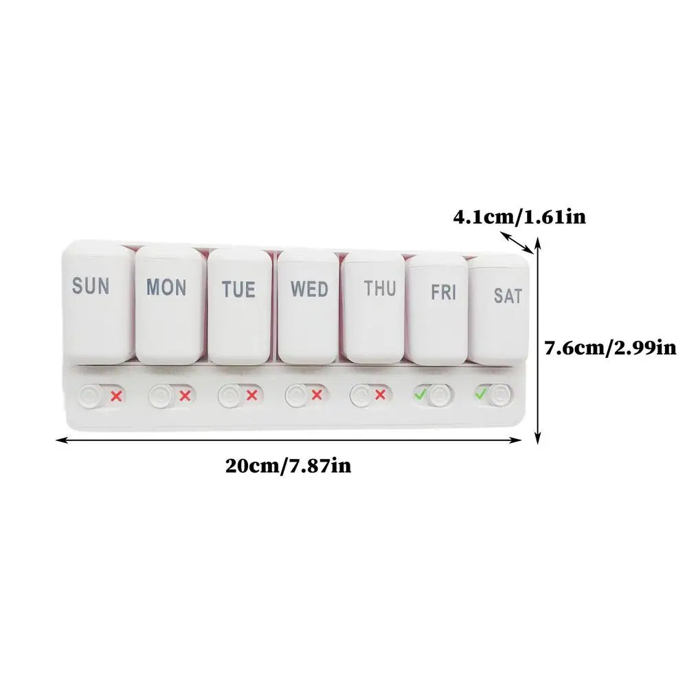 Medicine Pill Organizer 7 Day Travel Case Portable Box Container Qme White China Mainland