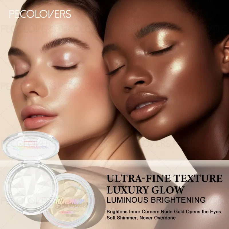 1PC Face Highlight Palette, White Silver and Champagne, Brightening Face Highlight, Waterproof, Facial Cosmetics Qme