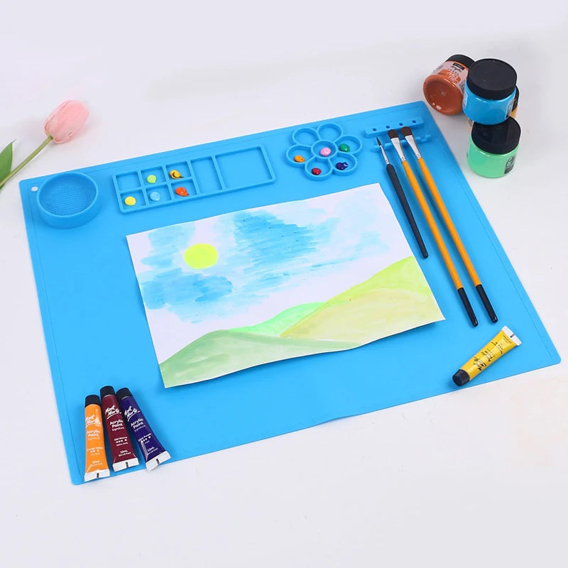 Silicone Painting Mat Art Cup Large Easy Clean Up Protects Surfaces Qme