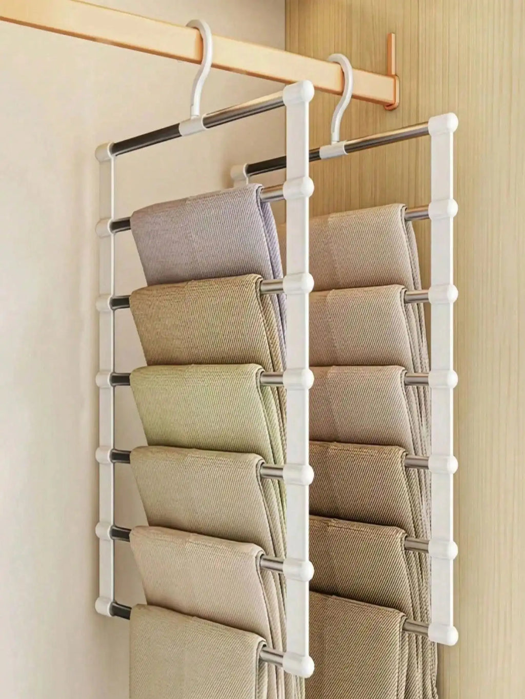 Multi-layer Pants Hanger Clothing Forms Space-saving Non-slip Qme