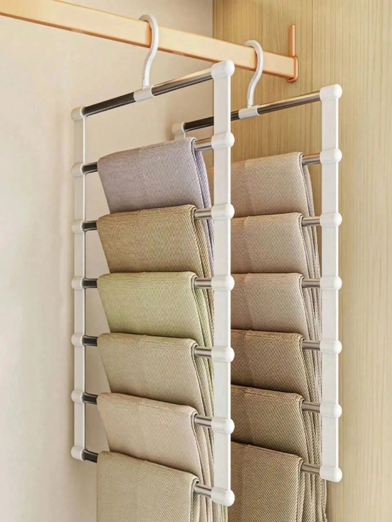 Multi-layer Pants Hanger Clothing Forms Space-saving Non-slip Qme