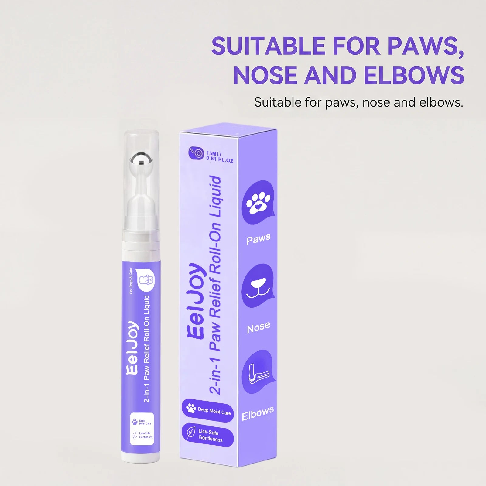 Pet Paw Care Oil Moisturizing Soothing Skin Repair Dry Paws Noses Prevent Cracking 2‑in‑1 Pet Paw & Nose Relief Roll‑on Liquid Qme