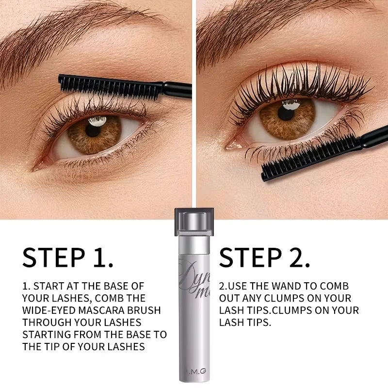 Black Fiber Mascara Waterproof Sweat-proof Long Lasting No Clumping 3 Qme