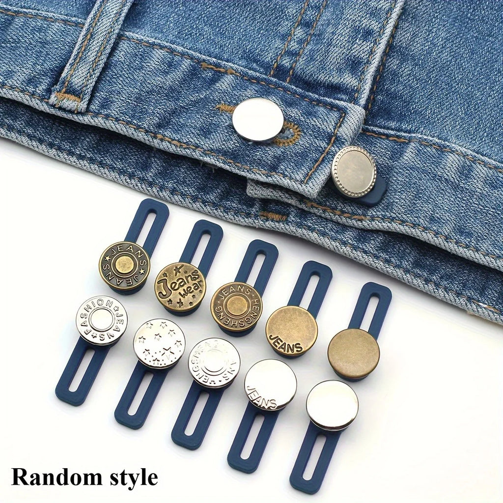 Random style pants - waist expansion gadget for jeans. Elastic waistband adjustment button that can be adjusted by pulling. Qme