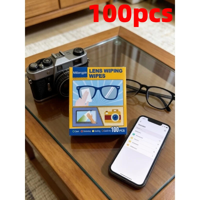 The Glasses Defogging Wet Wipes Quickly Dissolve Water Vapor, Effectively Block Fog For a Long Time and Leave No Marks WhenWiped Qme 100pcs