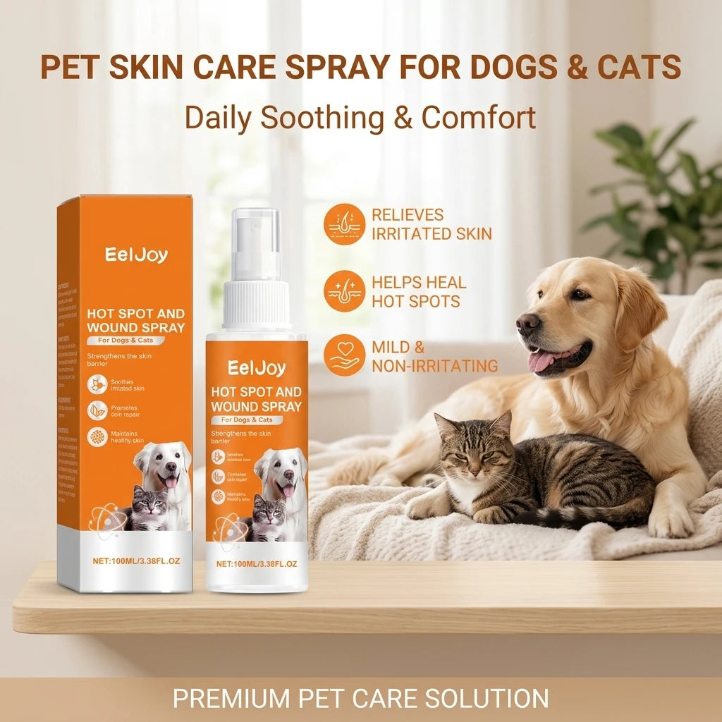Pet Skin Care Spray Soothing Itchy Irritated Skin Promote Skin Repair Strengthen Skin Barrier Dogs & Cats Daily Skin Relief Mist Qme