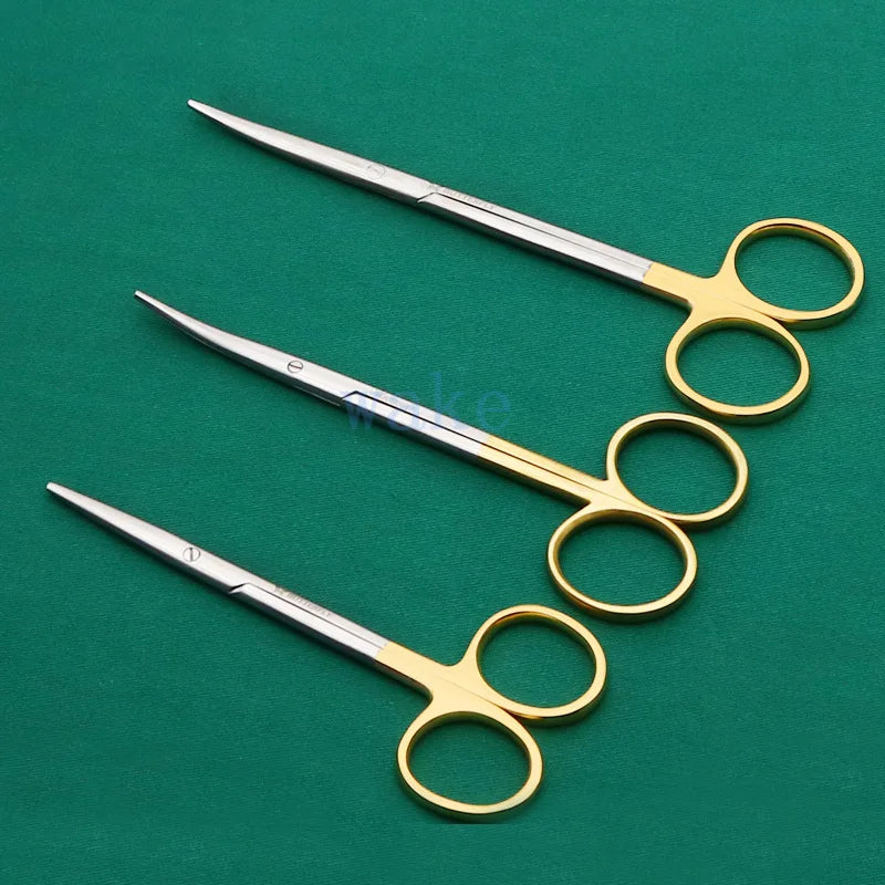 Ophthalmic Stainless Steel Gold Handle Surgical Scissors Cosmetic Qme