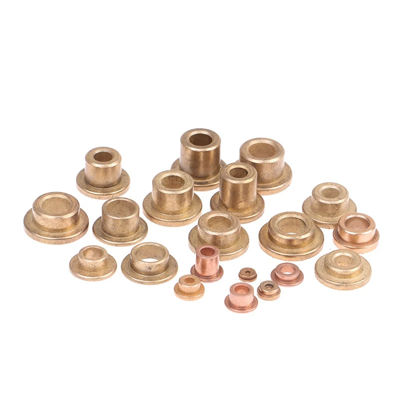 5Pcs Flanging Self-Lubricating Bearing Powder Metallurgy Oil Copper Bushing Guide Sleeve With Stepped Flange Hardware Qme