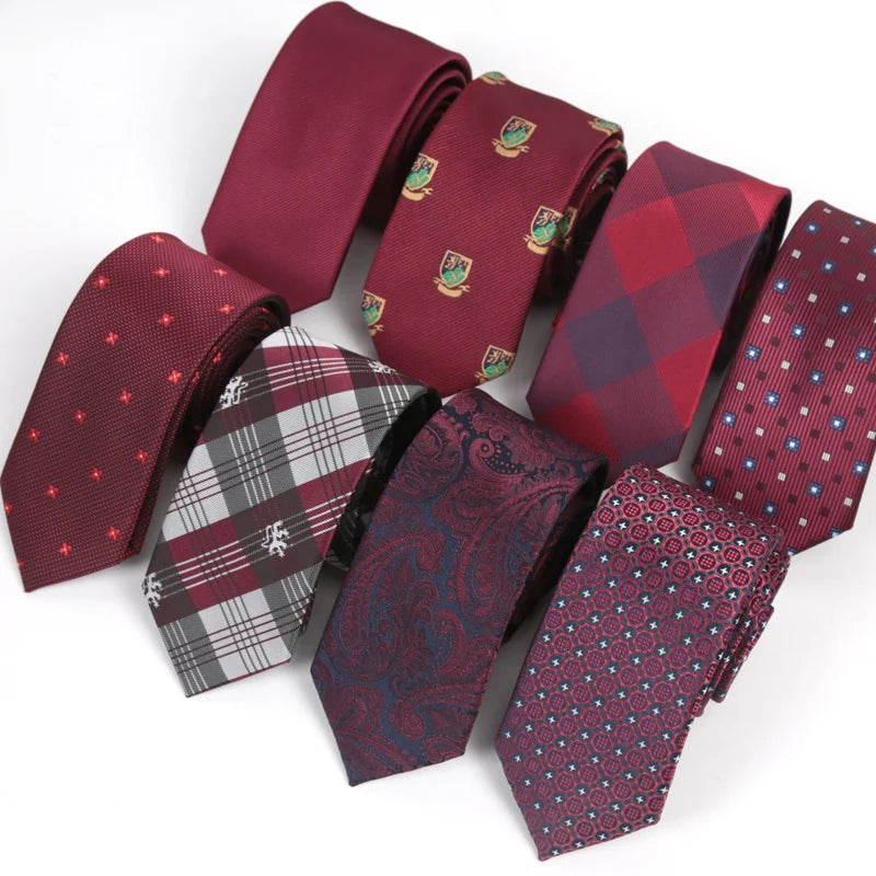 Tie Red Maroon Burgundy Rose Men Pocket Square Cufflinks Jacquard Qme