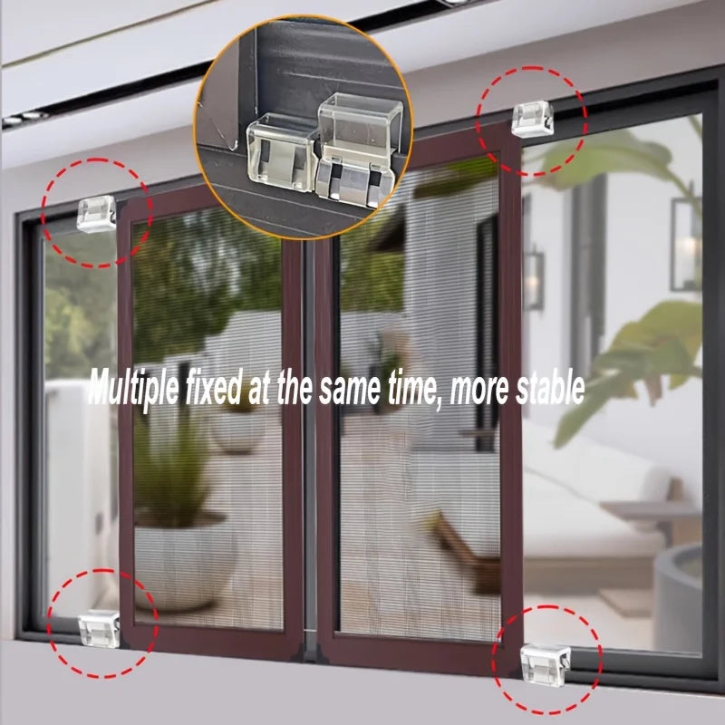 6-Piece heavy-duty sliding window lock, screen fixing clip, window rail fixing safety clip, screen window and door safety plug Qme