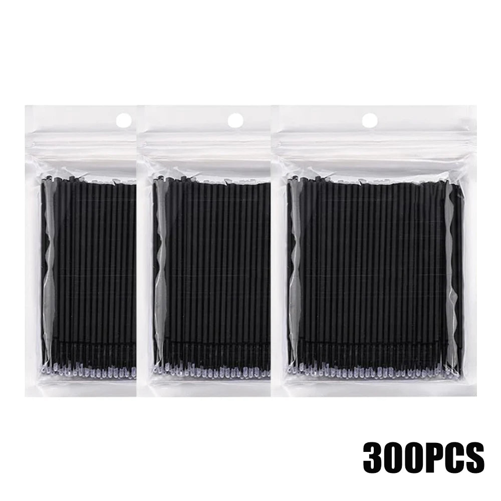 300/2000pcs Disposable MicroBrush Eyelash Extension Brushes For Makeup Nail Art Individua Applicator Lash Cleaning Removing Tool Qme 300pcs Black