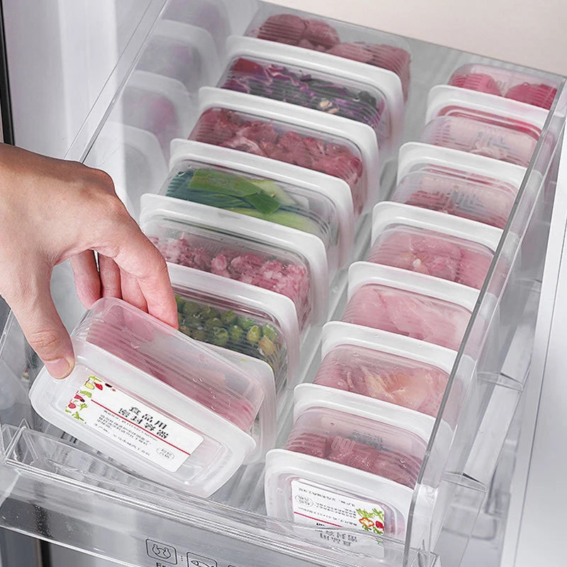 10pcs Refrigerator Meat Freezer Box Compartmentalized Freezer Box Airtight Box Food Storage Box Qme