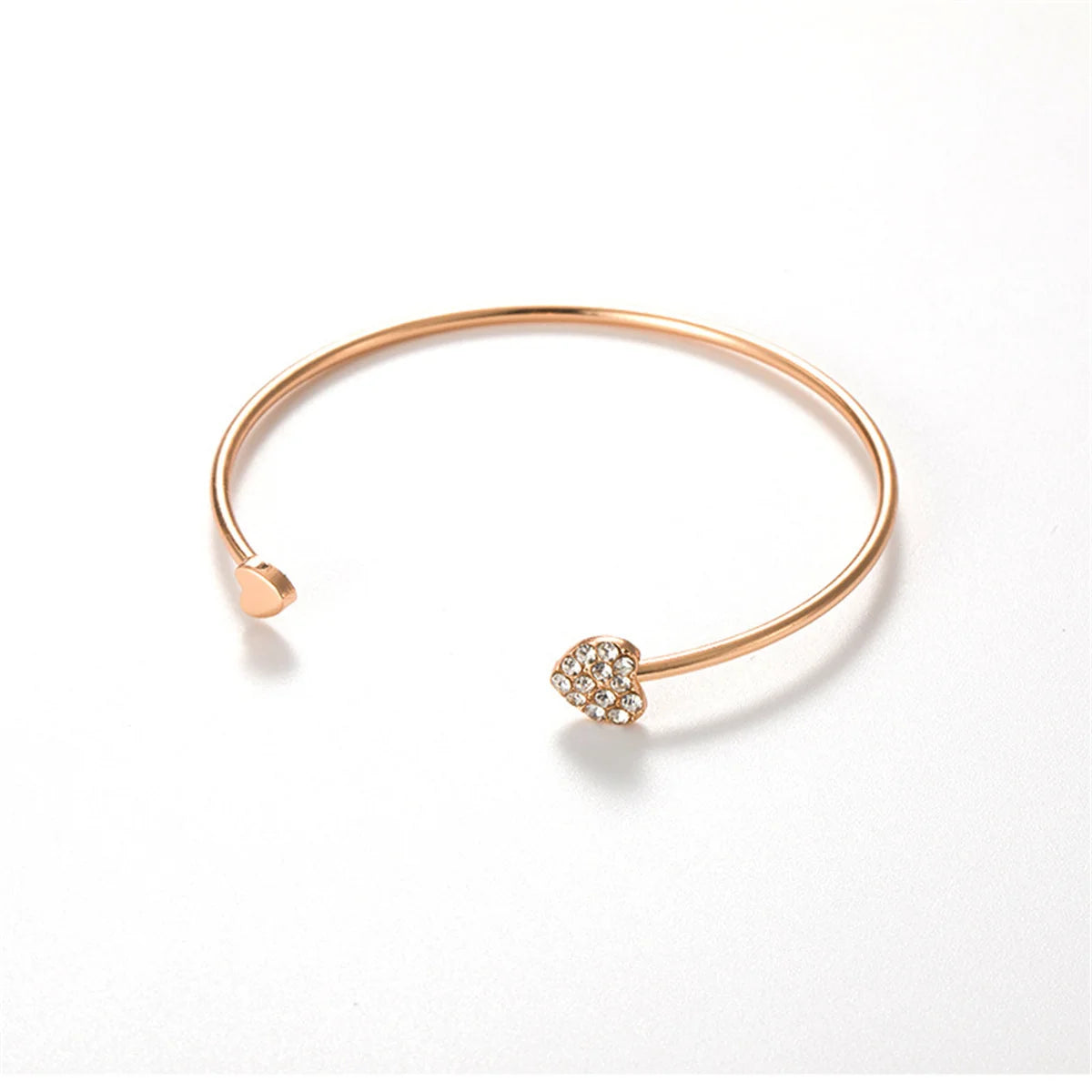 Cute Charm Bracelet Bangles Bijoux Fashion Love With Heart-Shaped Crystal Bracelet Double Opening Accessories Wholesales Qme 3
