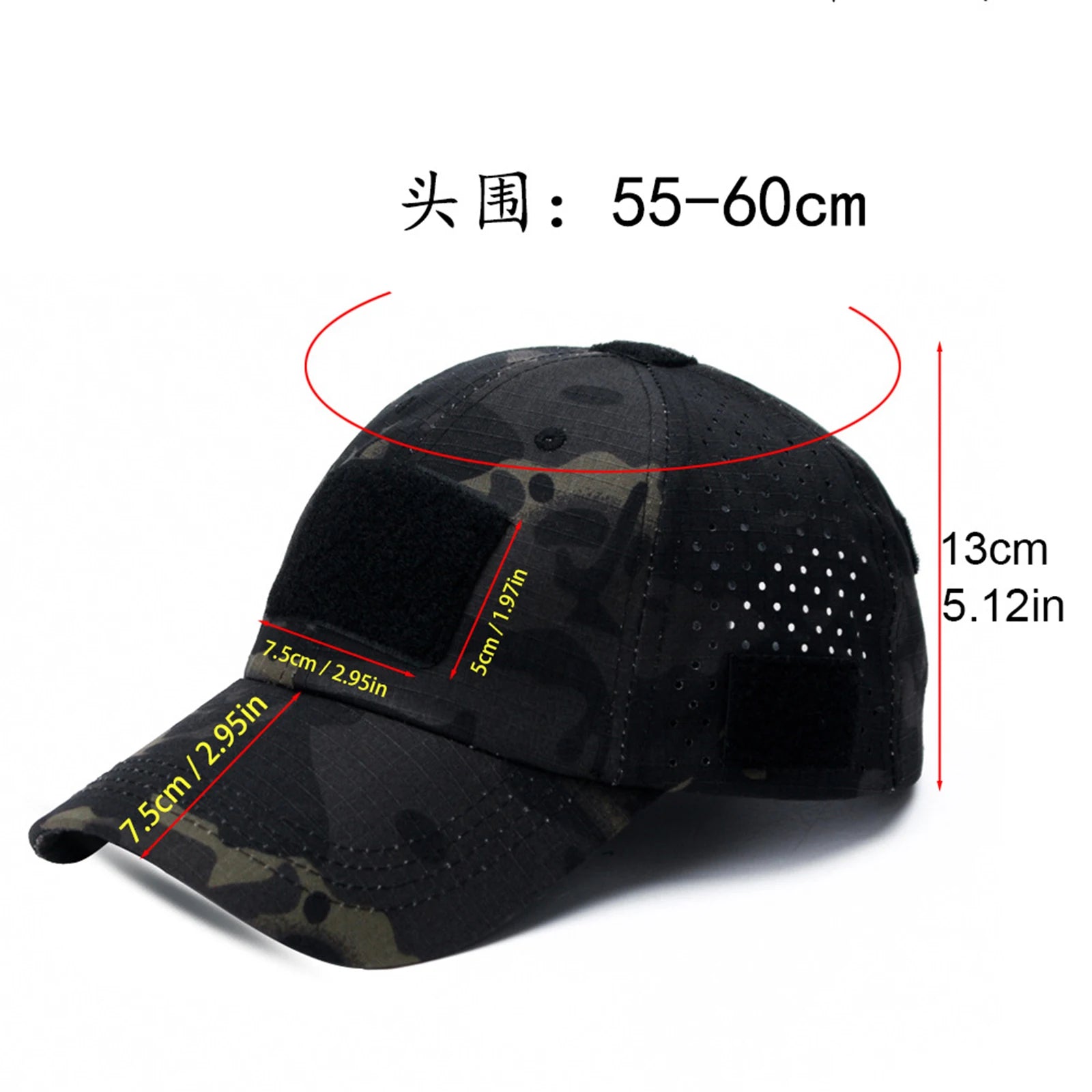 Unisex Sports Leisure Breathable Camouflage Baseball Cap Fashion Military Fan Sun Hat Outdoor Running Hiking Adjustable Hat Qme