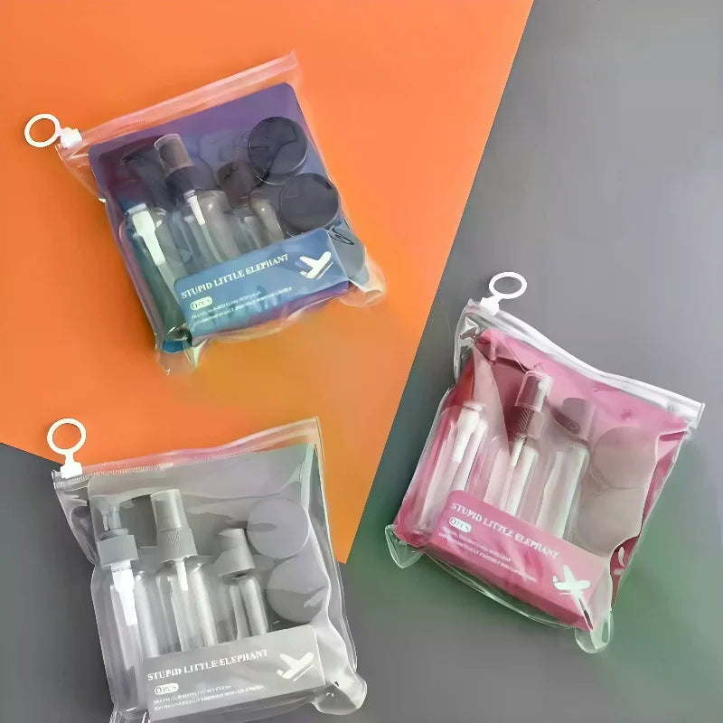 Travel Bottles Leak Proof Press Refillable Containers Cosmetics Qme