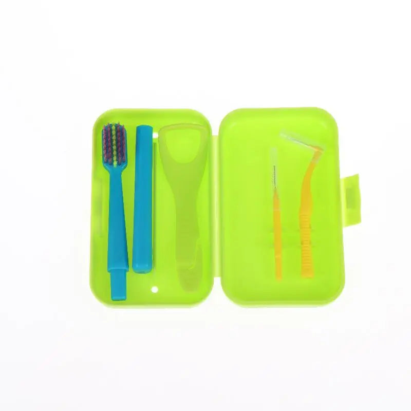 Dental Cleaning Care Kits Portable Travel Oral Detachable Toothbrush Qme Green