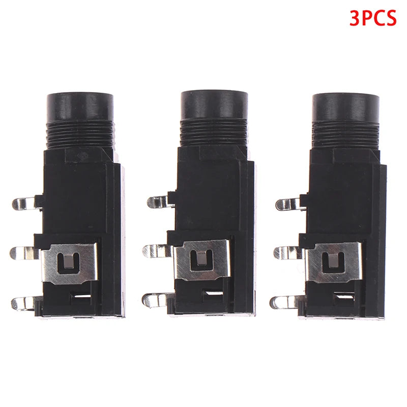 3pcs/lot 6.35mm Jack stereo female socket connector audio adapter 4pin . Qme
