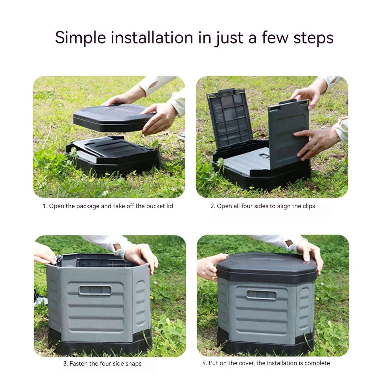 Folding Portable Toilet Reusable Camping Toilet with Lid Anti-Odor Travel Potty for Adults Travel Outdoor Hiking Trips Beach Qme