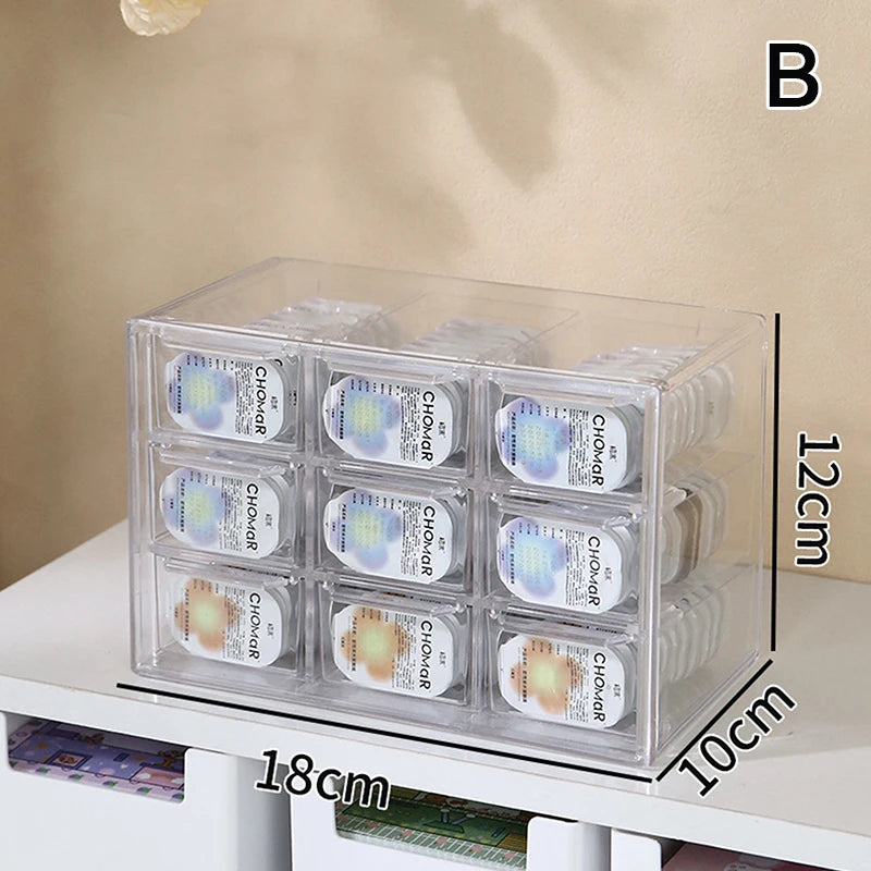 Multi-grid Large Capacity Eye Rack Transparent Storage Box Beauty Qme B