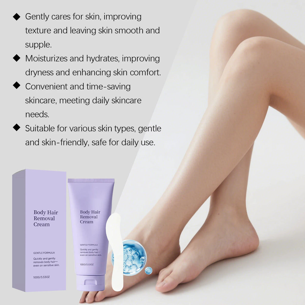 Body Hair Removal Cream Painless Depilatory Cream Moisturizing Smooth Skin for Legs Arms Underarms Stomach and Bikini Line Qme