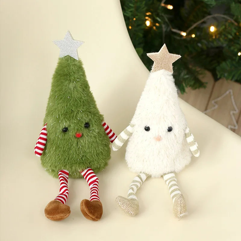Xmas Soft Doll Ornament Lovely Plush Tree Figurine Festive Table Qme