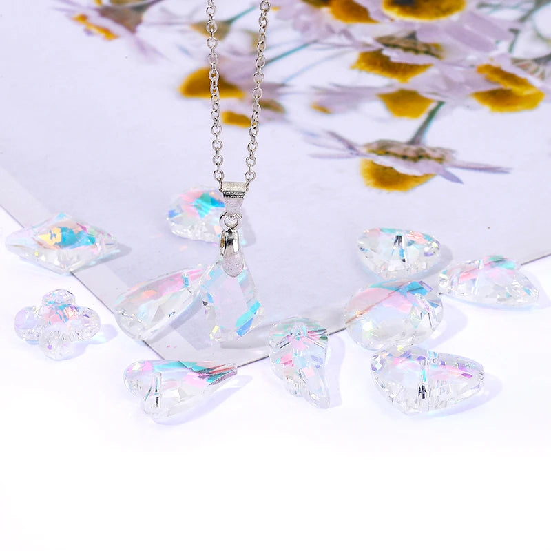 Cute Crystal Pendants With Multiple Shapes AB Color Glass Charms Beads Used For Making Necklaces Bracelets DIY Jewelry Making Qme