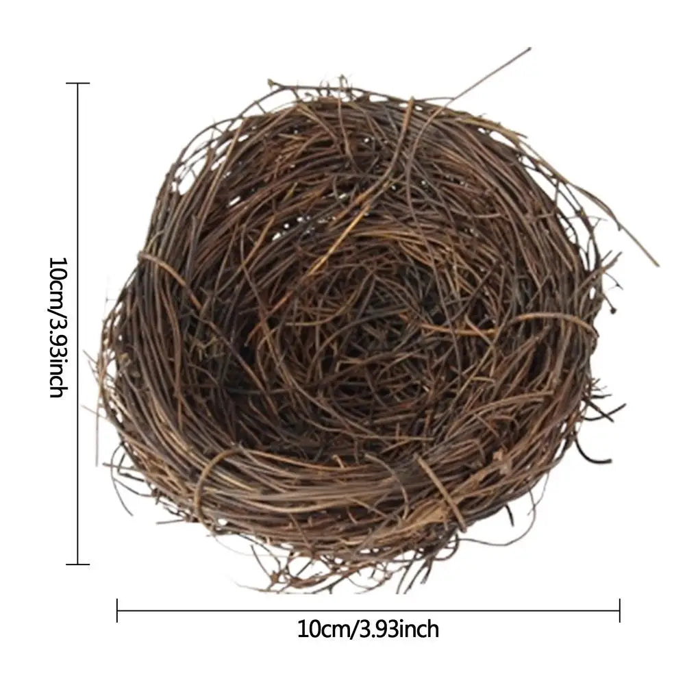 Birds Nest Handmade Woven Parrot Nest Small Animal Bed House For Garden Flat Base Bird Cage Accessories For Parakeet Qme As Picture