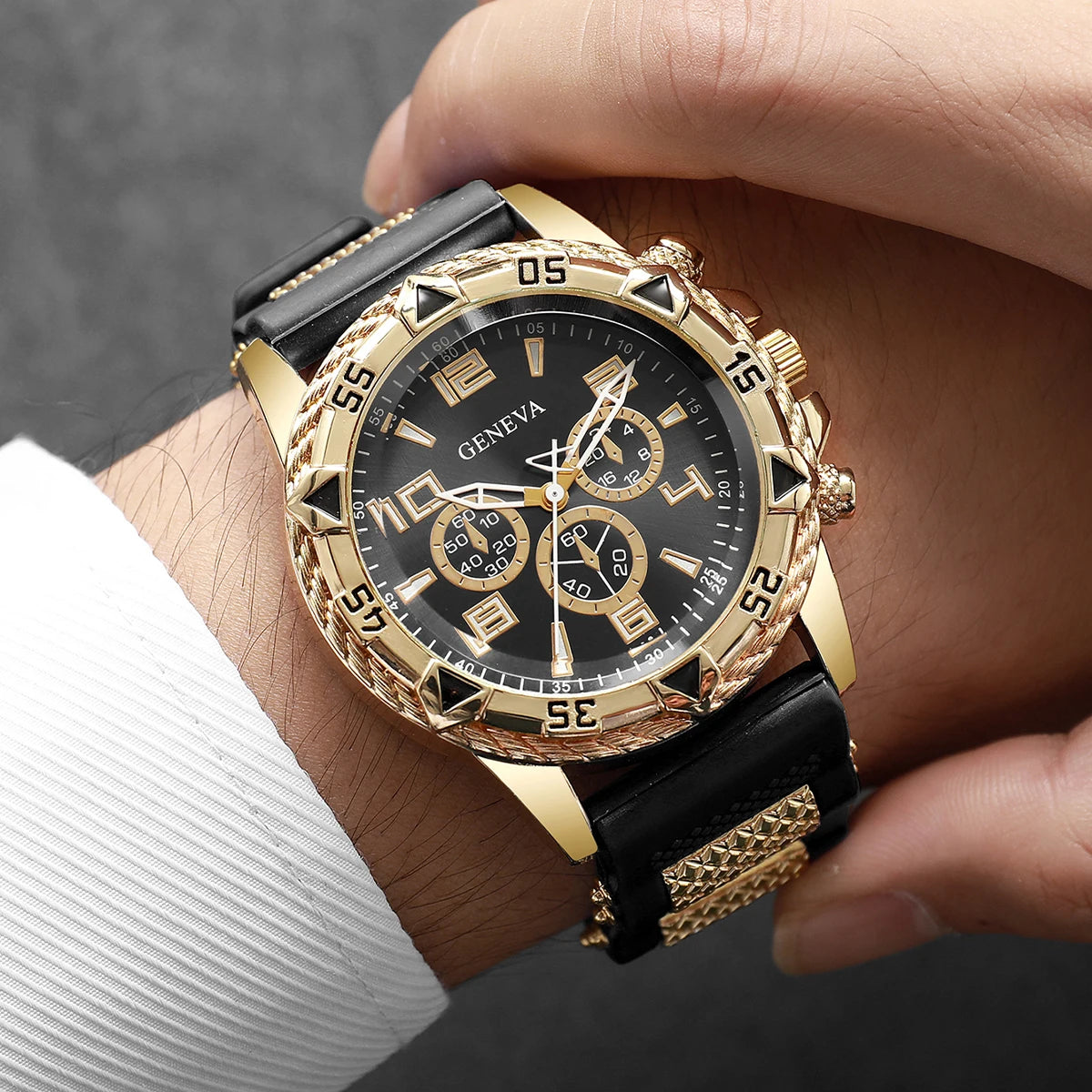 1/2PCS Fashion Silicone Strap Men Business Watches Quartz Watch Wristwatch For Man Clock Reloj Hombre (Without Box) Qme